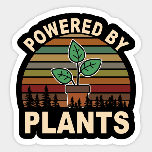 Vintage Powered By Plants Vegan Vegetarian Gift Sticker